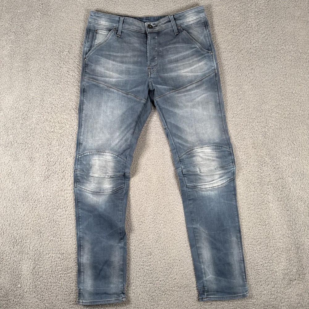 G-Star Raw 5620 3D Slim Jeans Mens 32x32 (34x31) Blue Faded Articulated